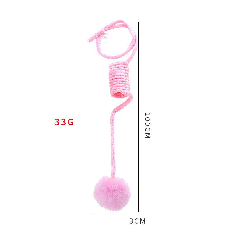 Interactive Plush Cat Toy With Self-Hi Sucker And Spring Rabbit Hair